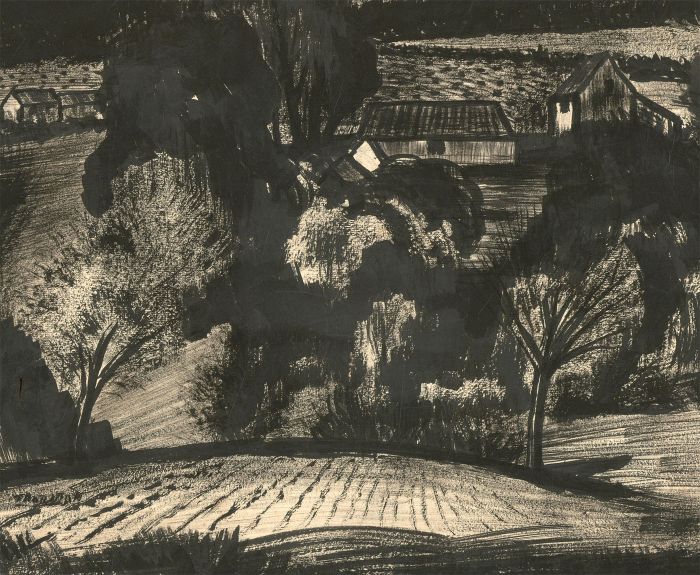 Alfred Henry Thornton NEAC (1863-1939) - Pen and Ink Drawing, Study for Farm