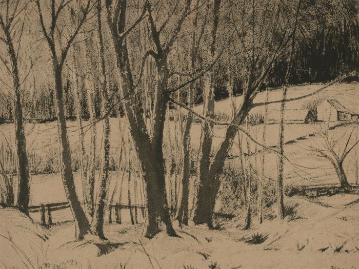Alfred Henry Thornton NEAC (1863-1939) - Pen and Ink Drawing, Study of Snow