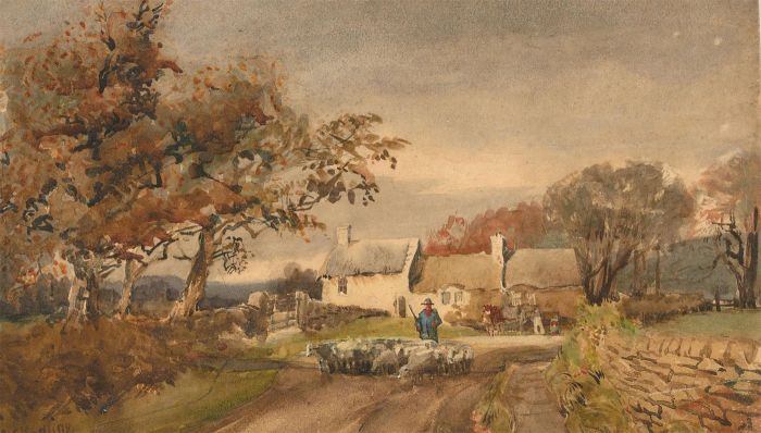 W. Kipling - c.1889 Watercolour, Near Ashover