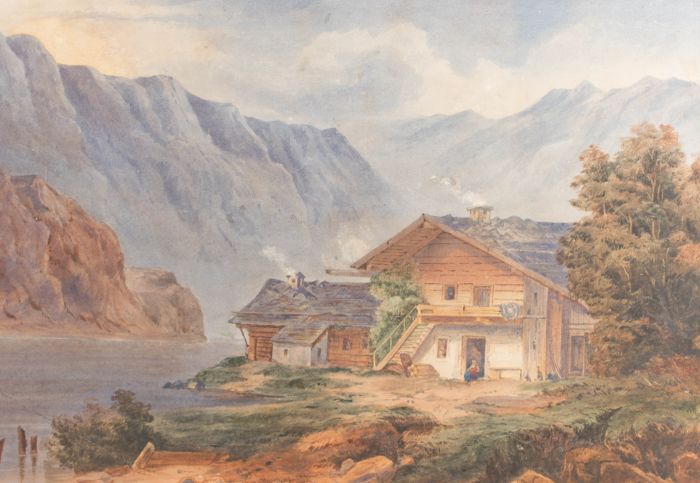 Mid 19th Century Watercolour - The Little Wooden Cottage