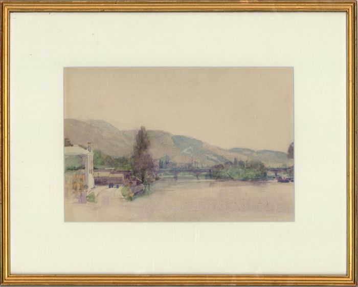 Attrib. Sir Alfred East RA RBA - Late 19th Century Watercolour, Riverside View