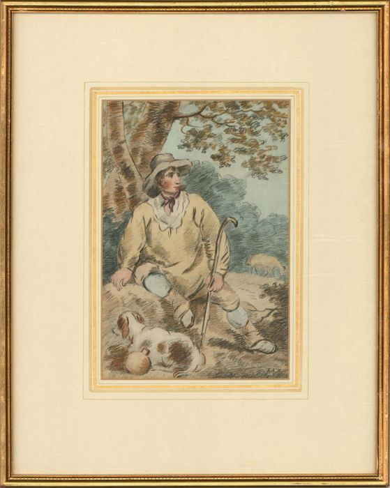 Manner of George Morland (1763-1804) - Graphite Drawing, Shepherd and Dog