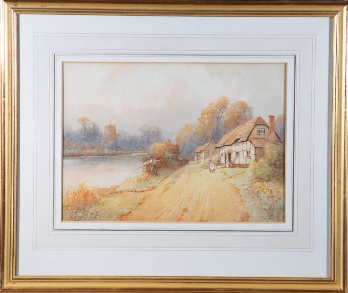 H. English - Signed & Framed Early 20th Century Watercolour, Country Lane