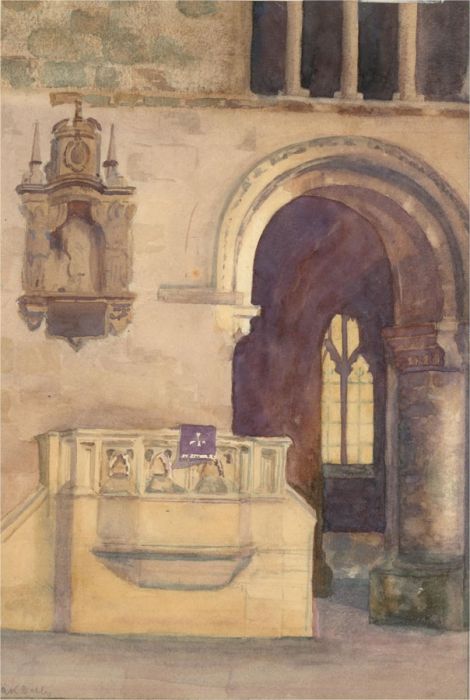 Amy K. Selby (fl.1892-1926) - Signed 1900 Watercolour, St Bartholomew
