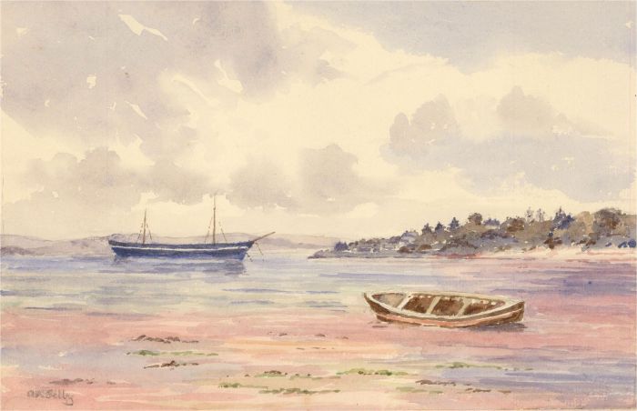 Amy K. Selby (fl.1892-1926) - Early 20th Century Watercolour, Porthilly Rock