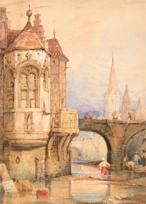 Douglas - Late 19th Century Watercolour, Continental Streets