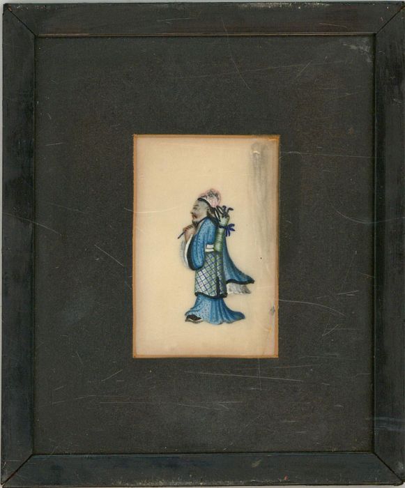 Framed Late 19th Century Watercolour - Chinese Gentleman in Robes
