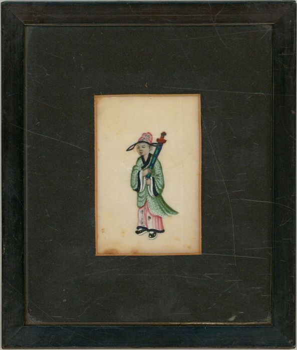 Framed Late 19th Century Watercolour - Chinese Lady with a Sword