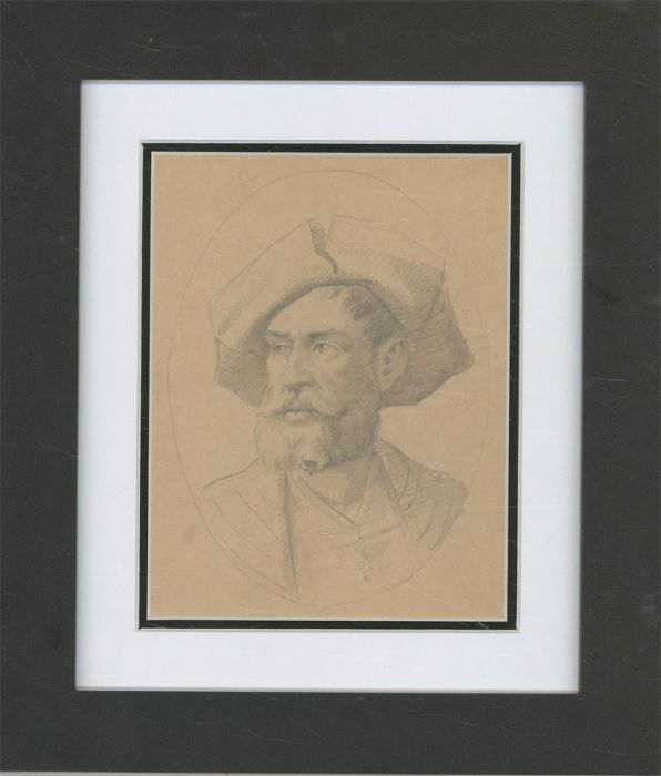 Mid 19th Century Graphite Drawing - 15th Century Male Portrait