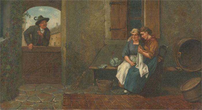 Late 19th Century Oil - A Cheeky Greeting