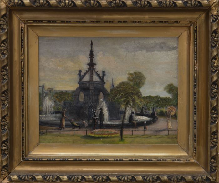 Framed Late 19th Century Oil - A Day at the Park