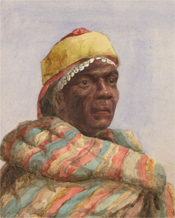 Jos Fisher - 1882 Watercolour, Portrait of a Man