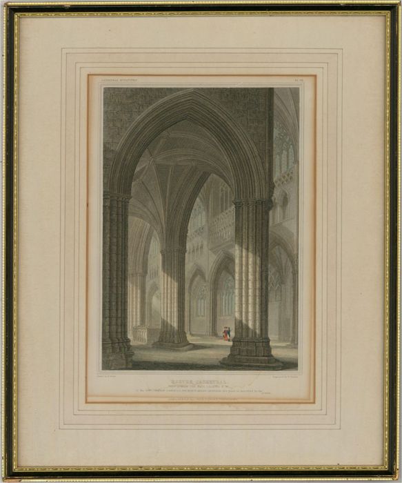 William Deeble (1814-1829) after Henry Shaw - 1825 Engraving, Exeter Cathedral