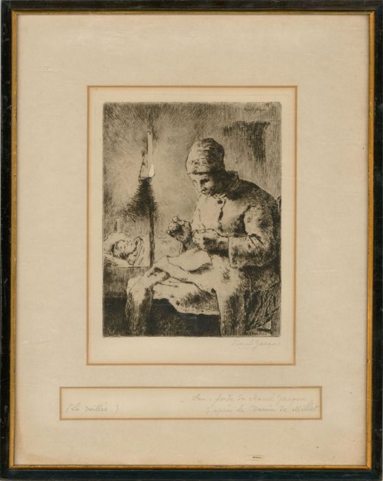 Marcel Jacque (1906-1981) - Late 19th Century Etching, The Dwindling Candle
