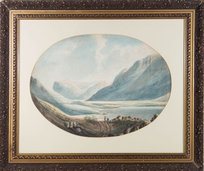 Early 19th Century Watercolour - Mountain Lake Scene