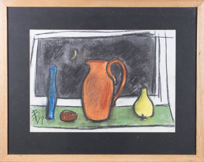 Framed 1999 Pastel - Still Life at Night
