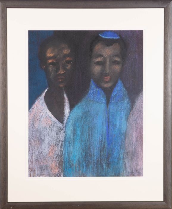 J. Cohen - 20th Century Pastel, Portrait of Two Figures