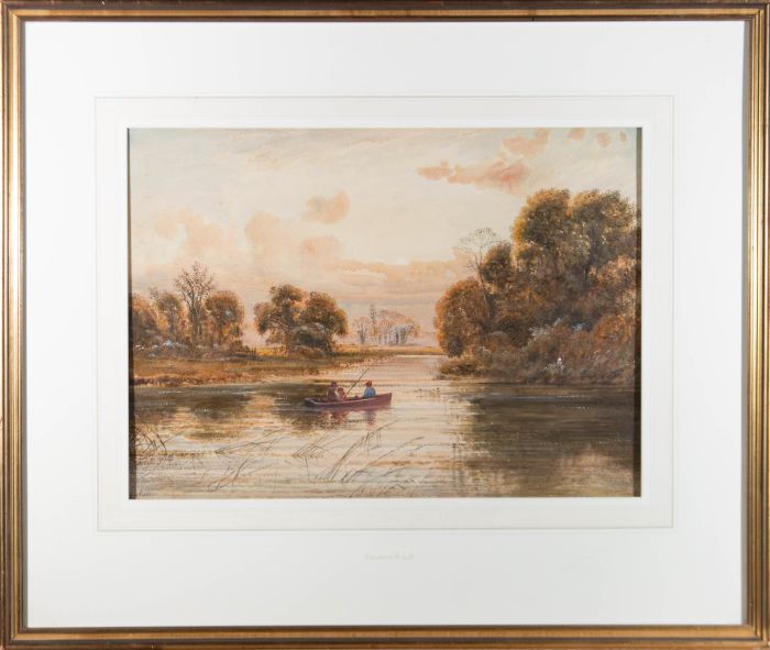 Edward Beecham Lait - Late 19th Century Watercolour, A Tranquil Day's Fishing
