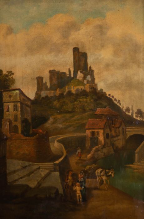 Mid 19th Century Oil - Road To The Ruin