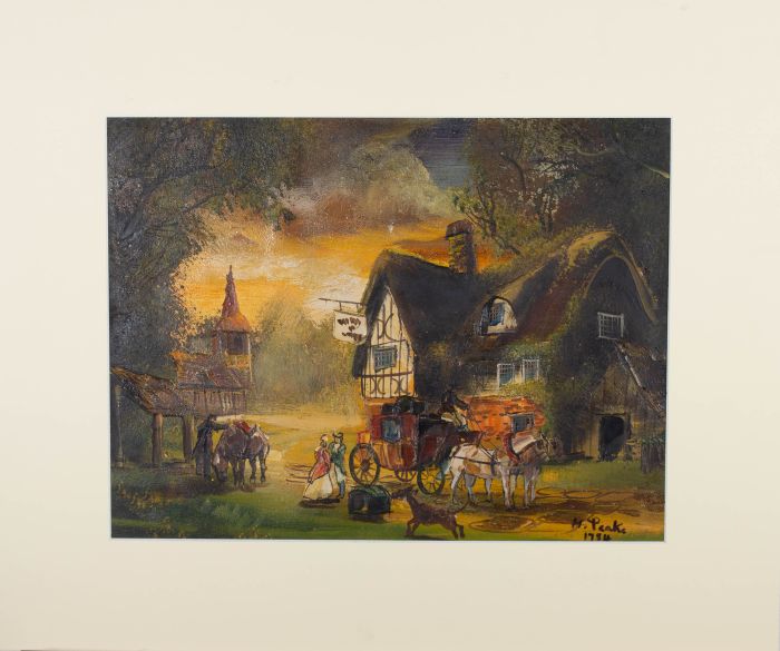 M. Peake - Signed Mid 20th Century Oil, Country Inn