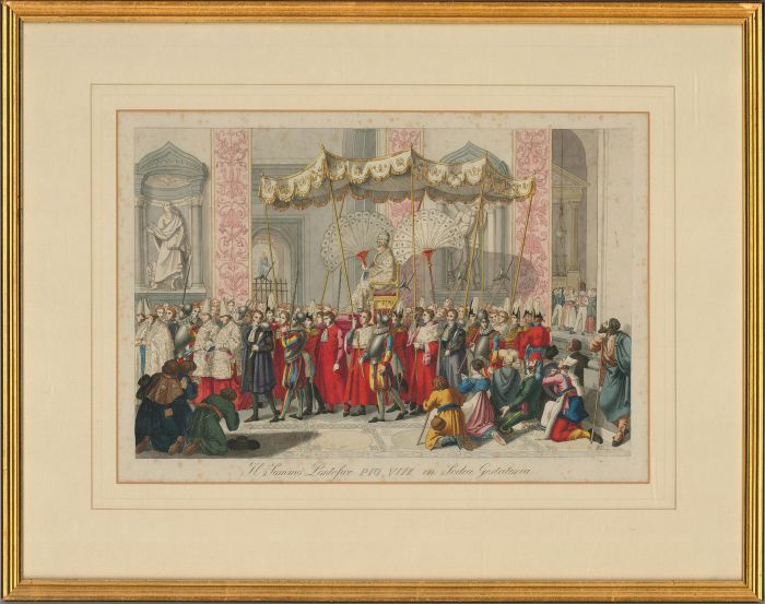  Filippo Ferrari (1819-1897) - Mid 19th Century Engraving, Pope Pius VII