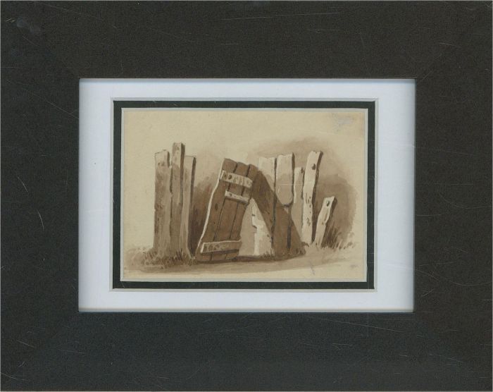 School of Peter De Wint - Mid 19th Century Watercolour, Broken Gate Study