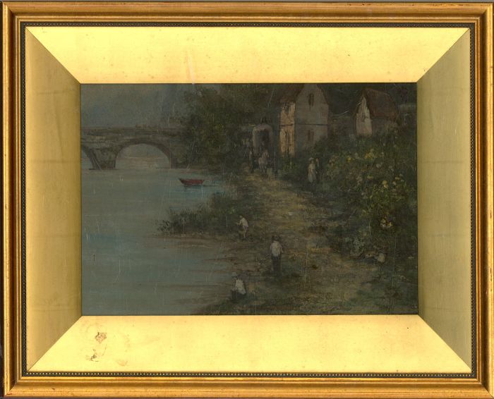 Smith - Signed & Framed Early 19th Century Oil, Riverside Path