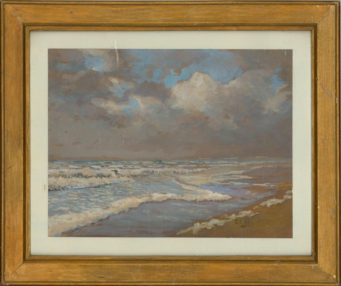 Ernest H. Atkin - Early 20th Century Gouache, The Fringe of the Tide