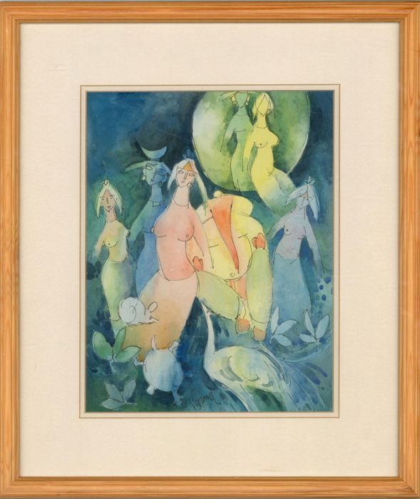 Vasant Narayan Chinchwadkar (b.1934)  - Contemporary Watercolour, Nude Figures