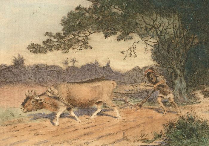 Elizabeth Armsden - Early 20th Century Etching, Working the Field II
