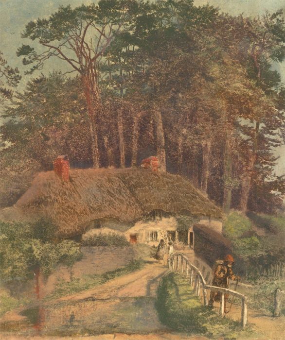 Elizabeth Armsden - Early 20th Century Etching, Cottage Scene with Figures