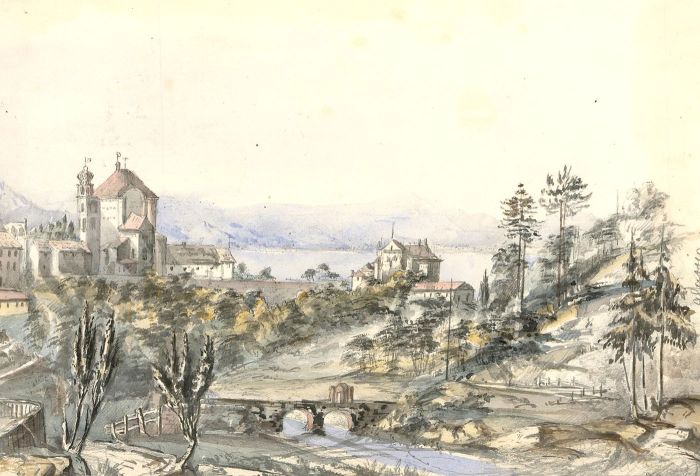 1859 Watercolour - Alassio, Italy