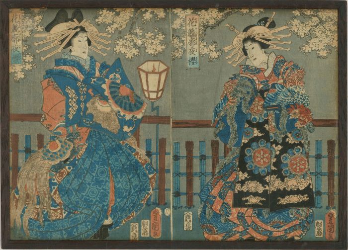 Utagawa Toyokuni III (1786-1865) - Early 19th Century Woodblock, Two Ladies