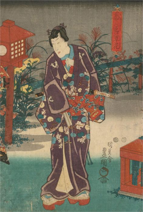 Utagawa Toyokuni III - Late 19th Century Japanese Woodblock, Onna-Bugeisha