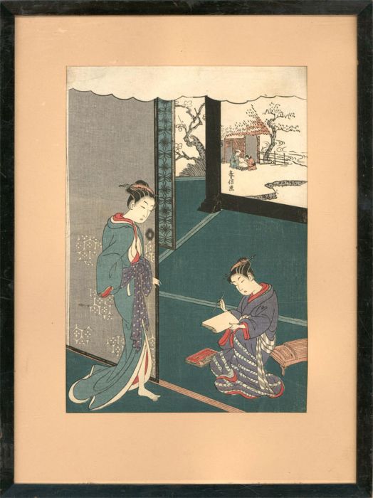 Atrrib. Tsukioka Yoshitoshi - Late 19th Century Japanese Woodblock, Two Geisha