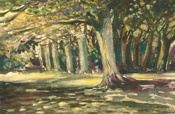 S. Barnes Robson (1900-1973) - 1960 Watercolour, In the Woods