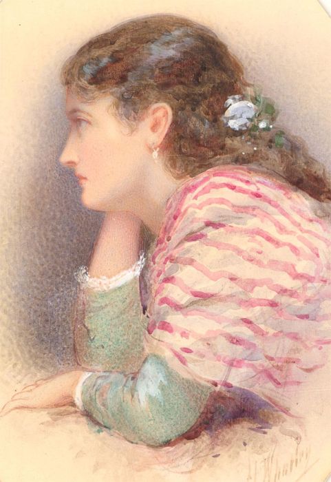 Henry Whatley (1842-1901) - Late 19th Century Watercolour, Woman in Thought