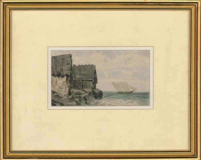 Framed Late 19th Century Watercolour - Out to Sea