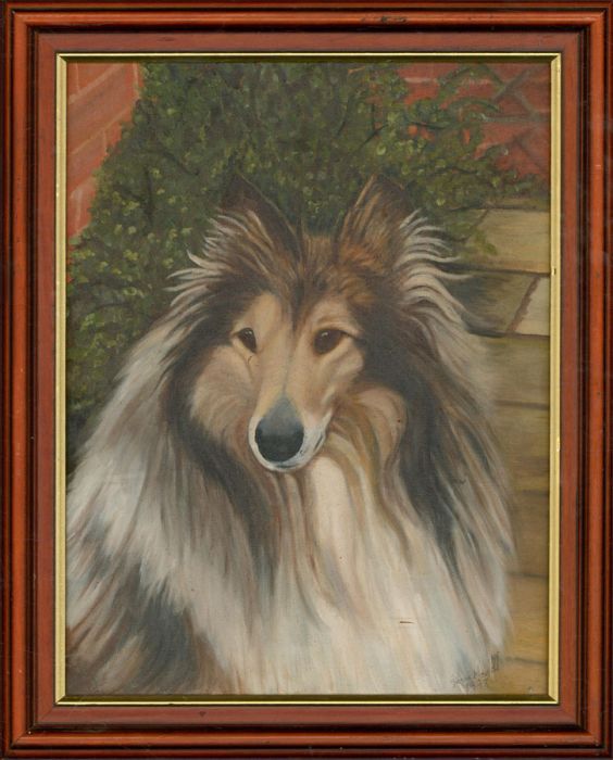 Irene Medell - 1998 Oil, Rough Collie Portrait