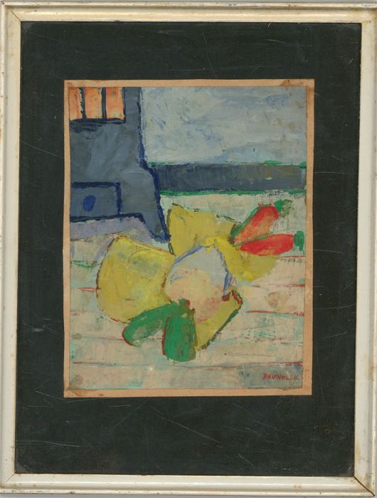 Pauwelsk - Mid 20th Century Acrylic, Winter Interior Scene