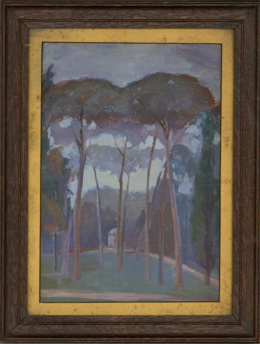 F.G. Matheson - 1913 Tempera, Cardinals Amongst The Trees