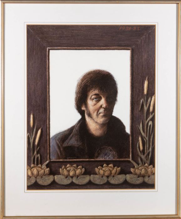 David Oxtoby (b.1938) - Signed & Framed Contemporary Mixed Media, Self Portrait
