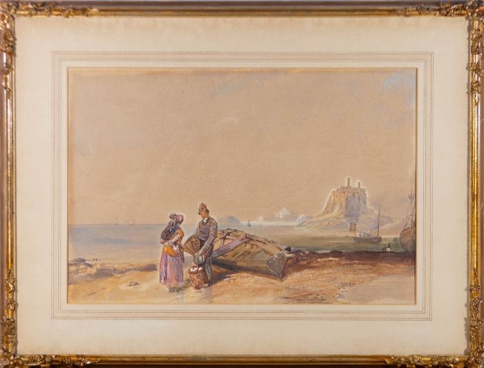 Framed Mid 19th Century Watercolour - The Fisherman's Wife