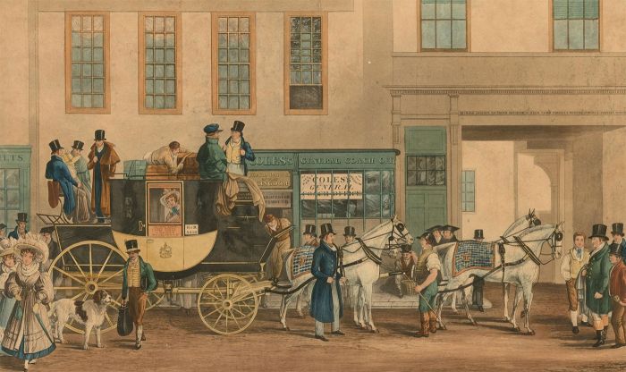 George Havell (1789-1839) - 1831 Aquatint, The Blenheim Leaving The Star Hotel