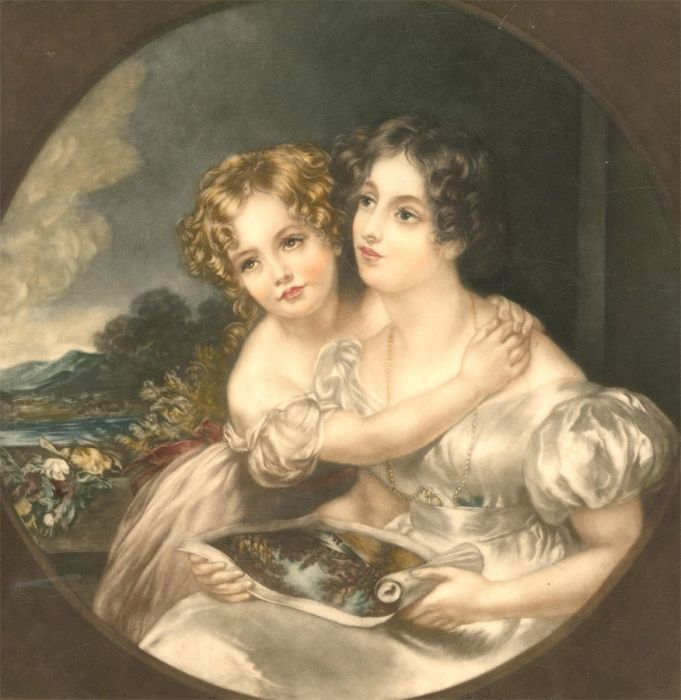 John Cother Webb (1855-1927) - 1913 Mezzotint, The Calmardy sisters