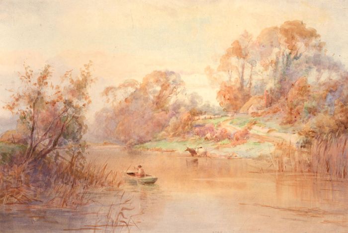 Early 20th Century Watercolour - A Trip Down The River
