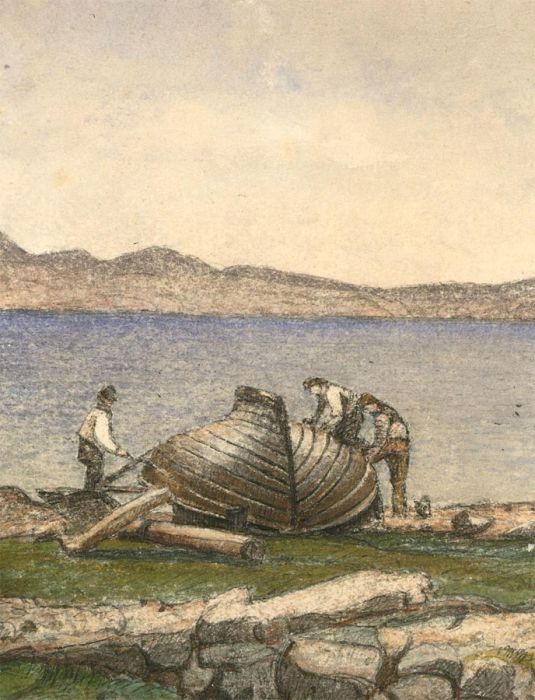 Mid 19th Century Watercolour - Sailors at Work
