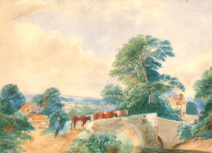 Late 19th Century Watercolour - Across the Bridge