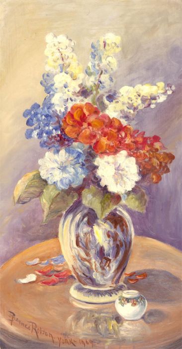 S. Barnes Robson (1900-1973) - 1969 Oil, Still Life of Flowers