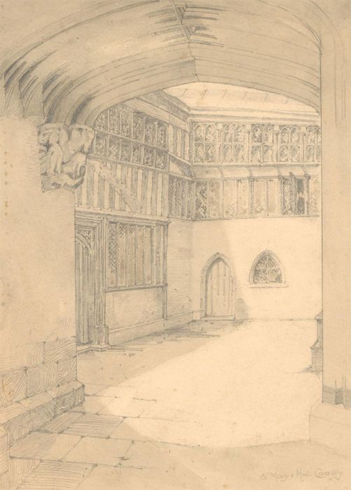 Harry B. J. - Early 20th Century Graphite Drawing, St. Mary's Hall, Coventry